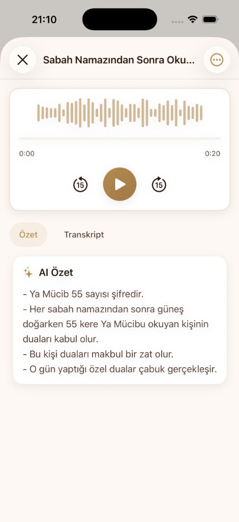 İman Defterim Uygulama Ekranı
